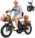 Foldable Electric Tricycle for Adults, 3-Wheel Fat Tire E-Bike with Step-Through Frame, Long-Range Electric Trike