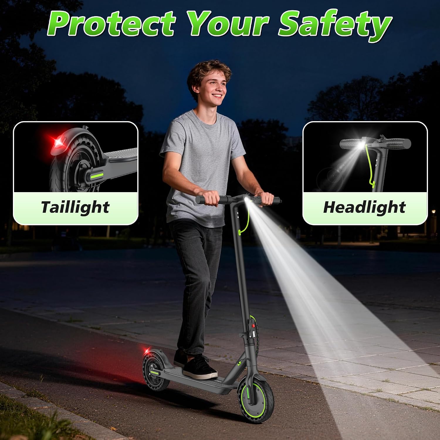 Electric Scooter, 350W/500W/800W/1000W/250W Powerful Motor & 19/22/ 9 MPH
