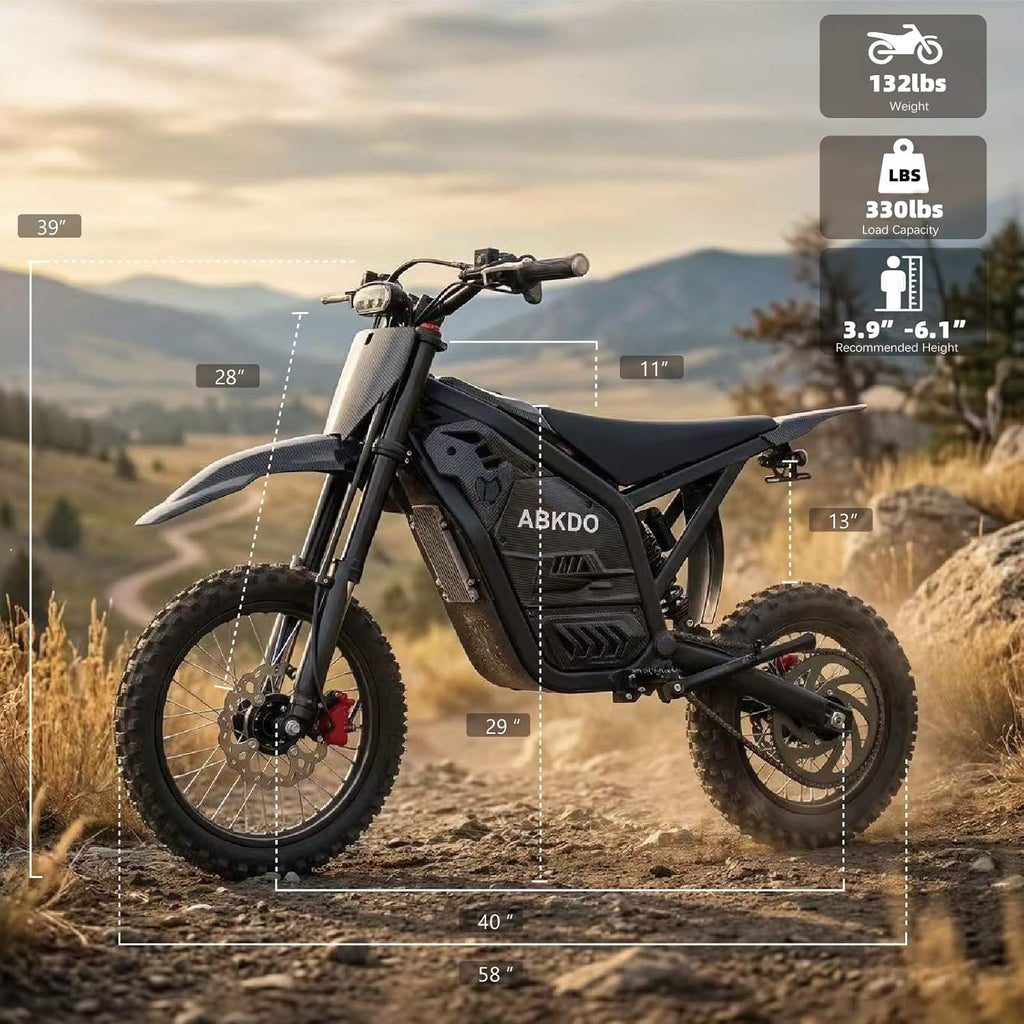 4000W Peak Electric Dirt Bike for Teens & Adults – 45 MPH Off-Road E-Motorcycle with Reverse Function, Disc Brakes & Up to 40-Mile Range