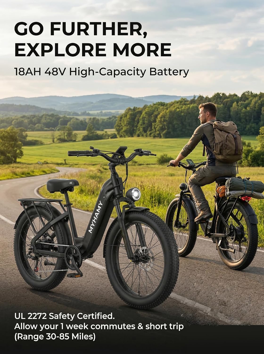 24" Fat Tire Electric Mountain Bike for Adults – All-Terrain E-Bike with Dual Suspension & 7-Speed Gear System