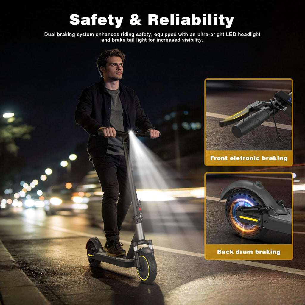 Electric Scooter for Adults，Top Speed 19/22 MPH，Range 19/22/28 Miles，8.5”/10" Tires