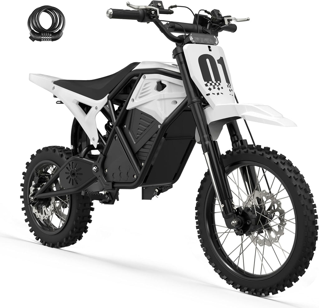 3500W Peak Electric Dirt Bike for Teens & Adults – Mid-Drive Motor, 38 MPH Top Speed, Dual Hydraulic Suspension & Up to 53-Mile Range