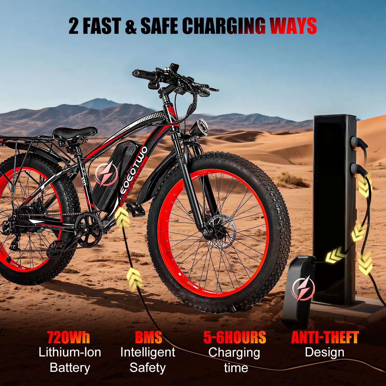 26" Fat Tire Electric Bike for Adults, 1500W Peak Motor, 28+ MPH, 7-Speed Electric Mountain Bike with Long-Range Performance