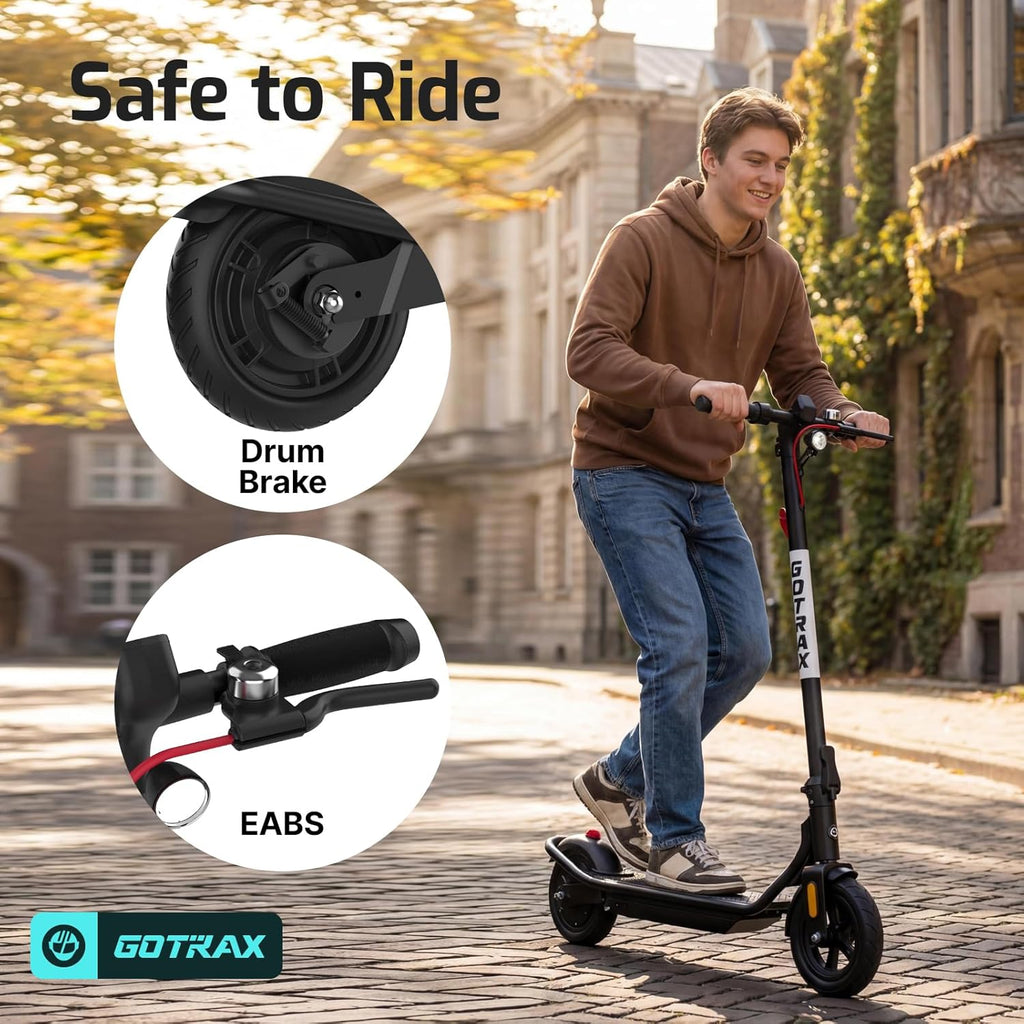 Electric Scooter for Adults, Max 12 Mile Range & 15.5Mph by 250W Motor, 8.5" Front Air & Rear Solid Tires, Max Load 220lbs
