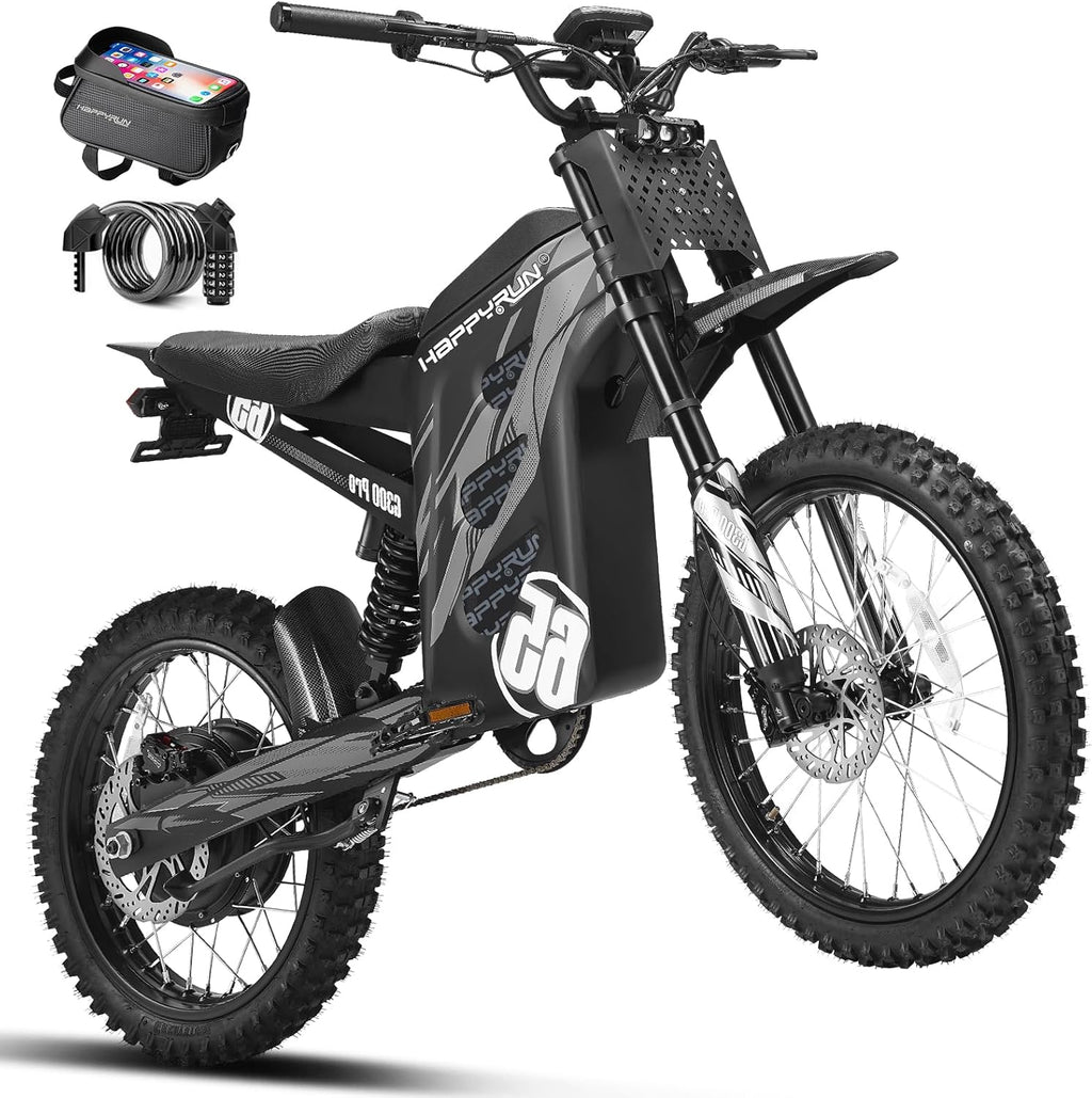 Electric Dirt Bike for Adults, 6500W Motor, Up to 50 MPH, 70-Mile Range, Hydraulic Brakes, Heavy-Duty Off-Road E-Bike