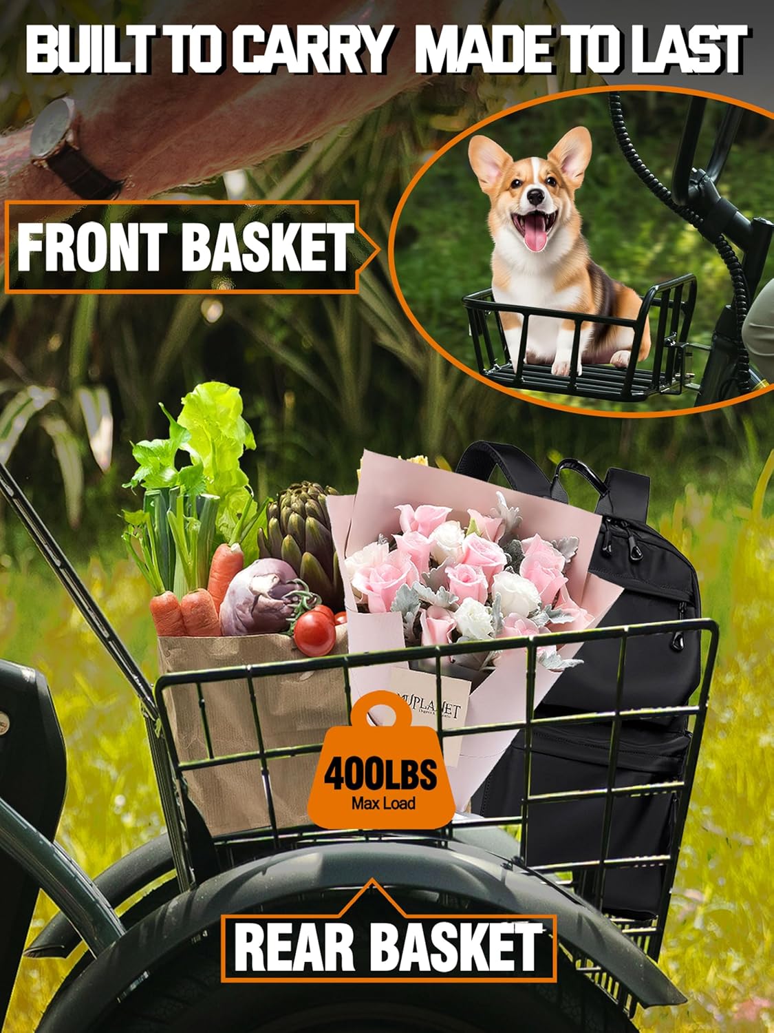 Electric Tricycle for Adults, Folding 3-Wheel Electric Bike with Fat Tires, Step-Through Frame, Long-Range Electric Trike
