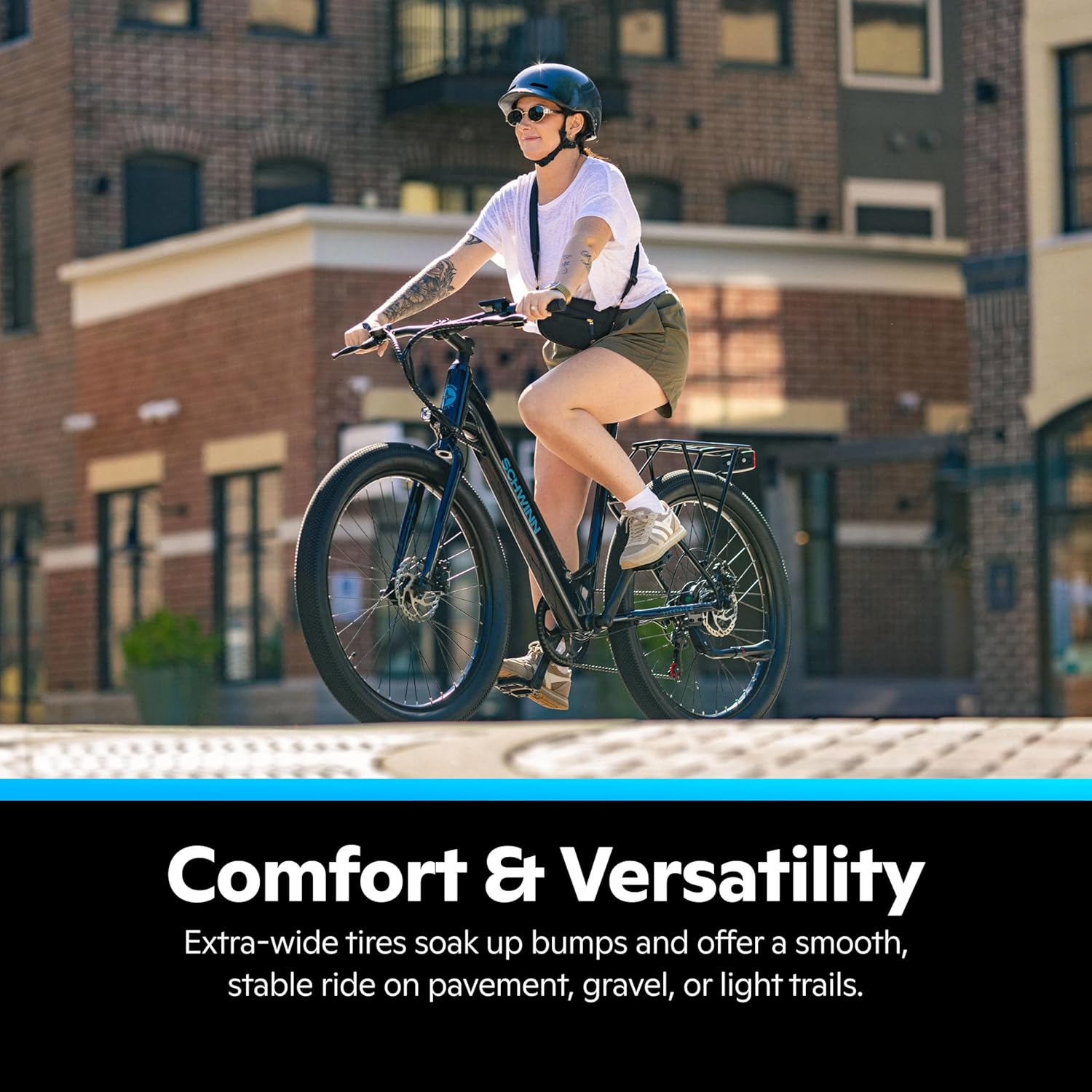 27-Inch Electric Hybrid Bike for Adults with Hub Motor – Blue