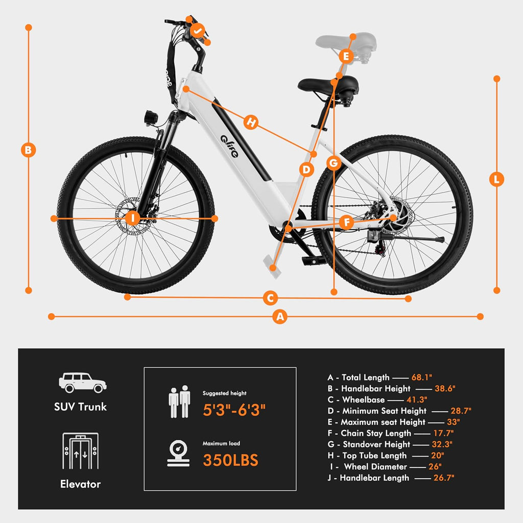 Step-Through Electric Bike for Adults & Teens, 1000W Peak Motor, Up to 55-Mile Range, 7-Speed Commuter E-Bike