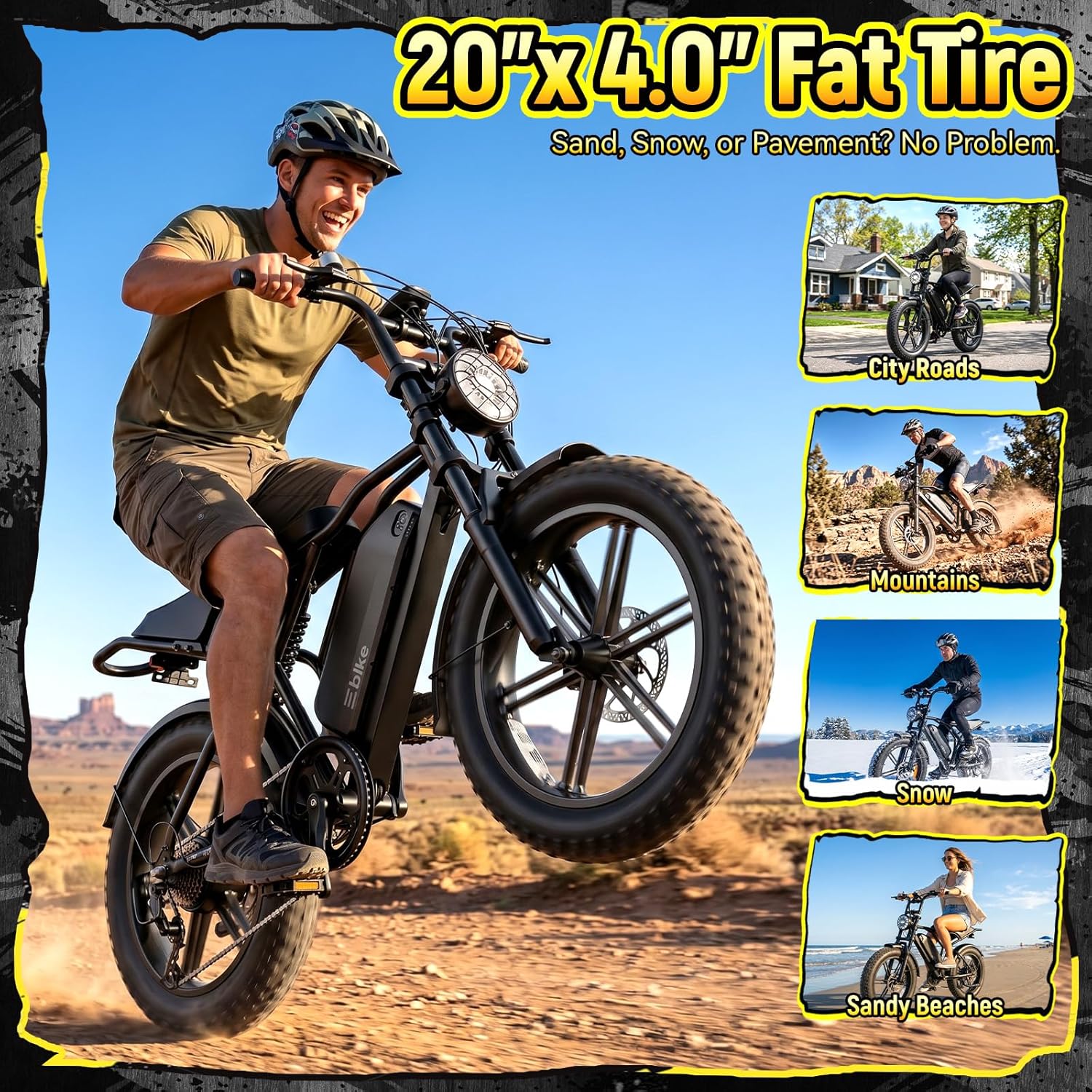 20" Fat Tire Electric Bike for Adults – Dual Suspension E-Bike with Smart Display & App Connectivity