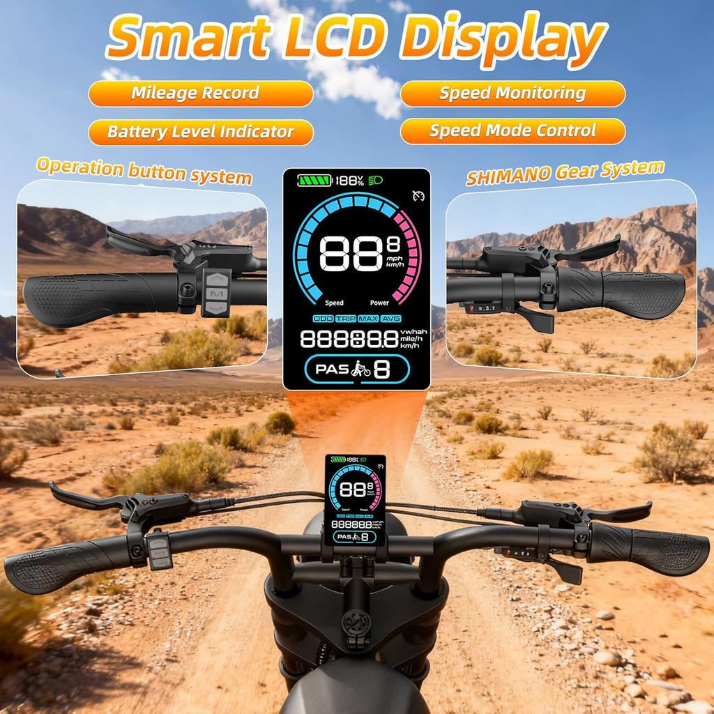 20-Inch Fat Tire Electric Bike for Adults – High-Performance All-Terrain E-Bike with Long-Range Capability