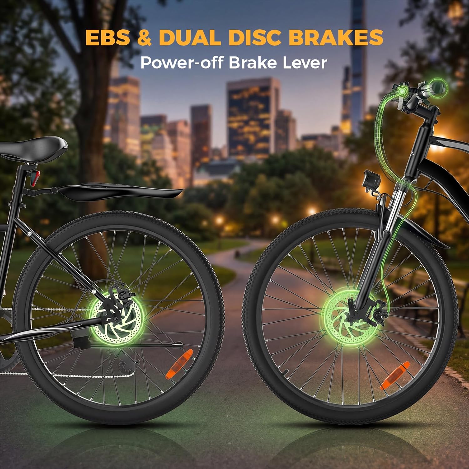Electric Bike for Adults, 26-Inch & Foldable Commuter E-Bike, Long-Range Electric Bicycle with Multi-Speed Drivetrain and Removable Power System