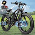 Dual Motor Electric Fat Tire Bike for Adults, 9000W Peak Power, Up to 45 MPH, 24" All-Terrain E-Bike with Lockable Suspension