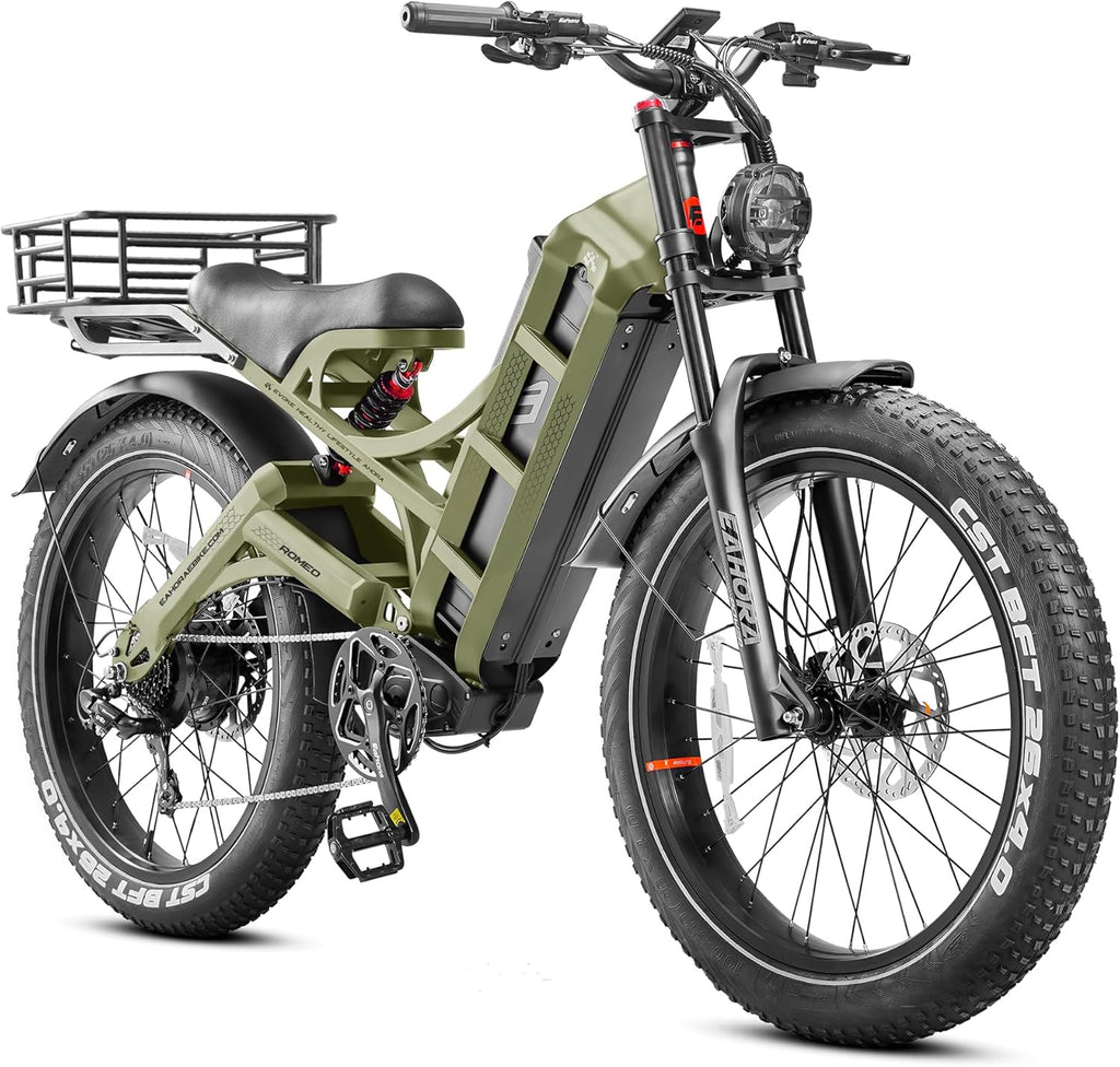 26" Fat Tire Electric Mountain Bike for Adults – Dual Motor Full Suspension E-Bike with Long-Range Performance
