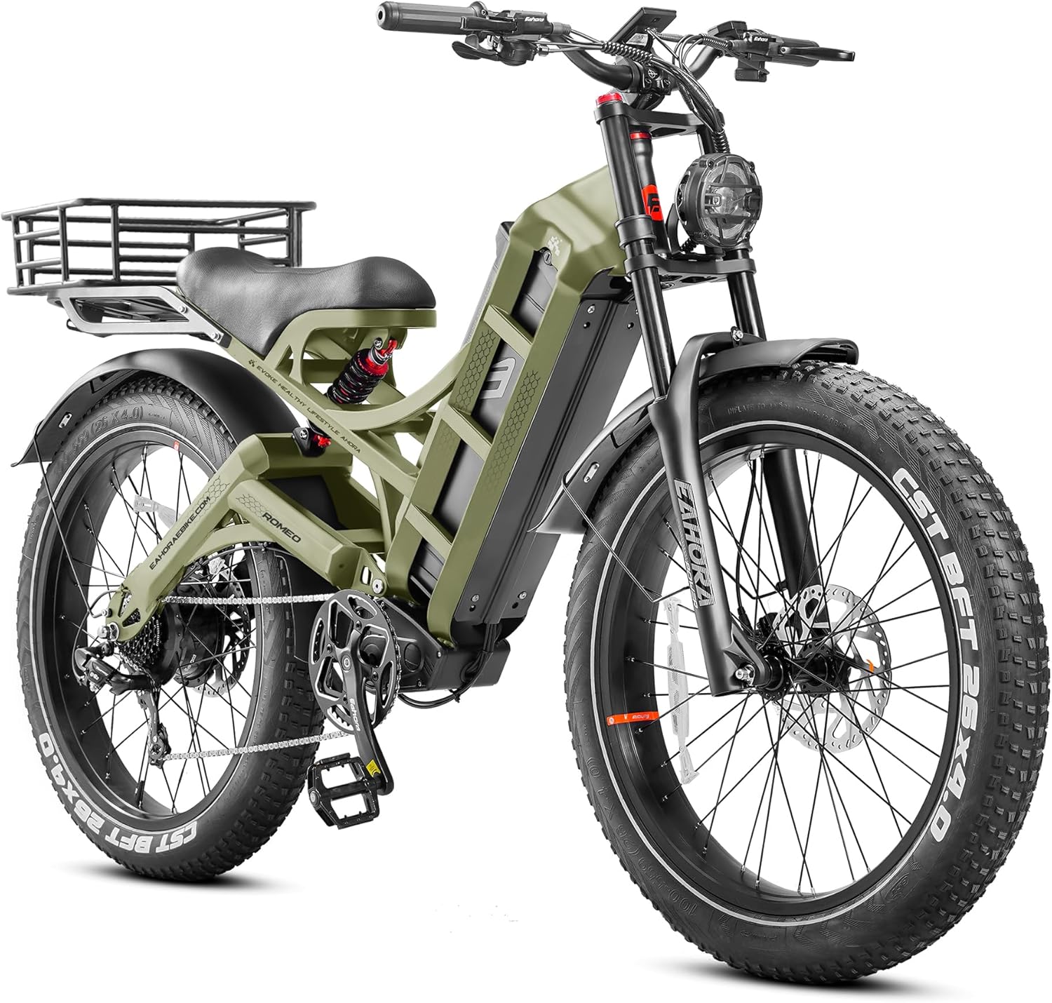 6000W Dual Motor Electric Mountain Bike for Adults – 26" Fat Tire E-Bike, 52 MPH Top Speed, Up to 300 Miles Range, Full Suspension