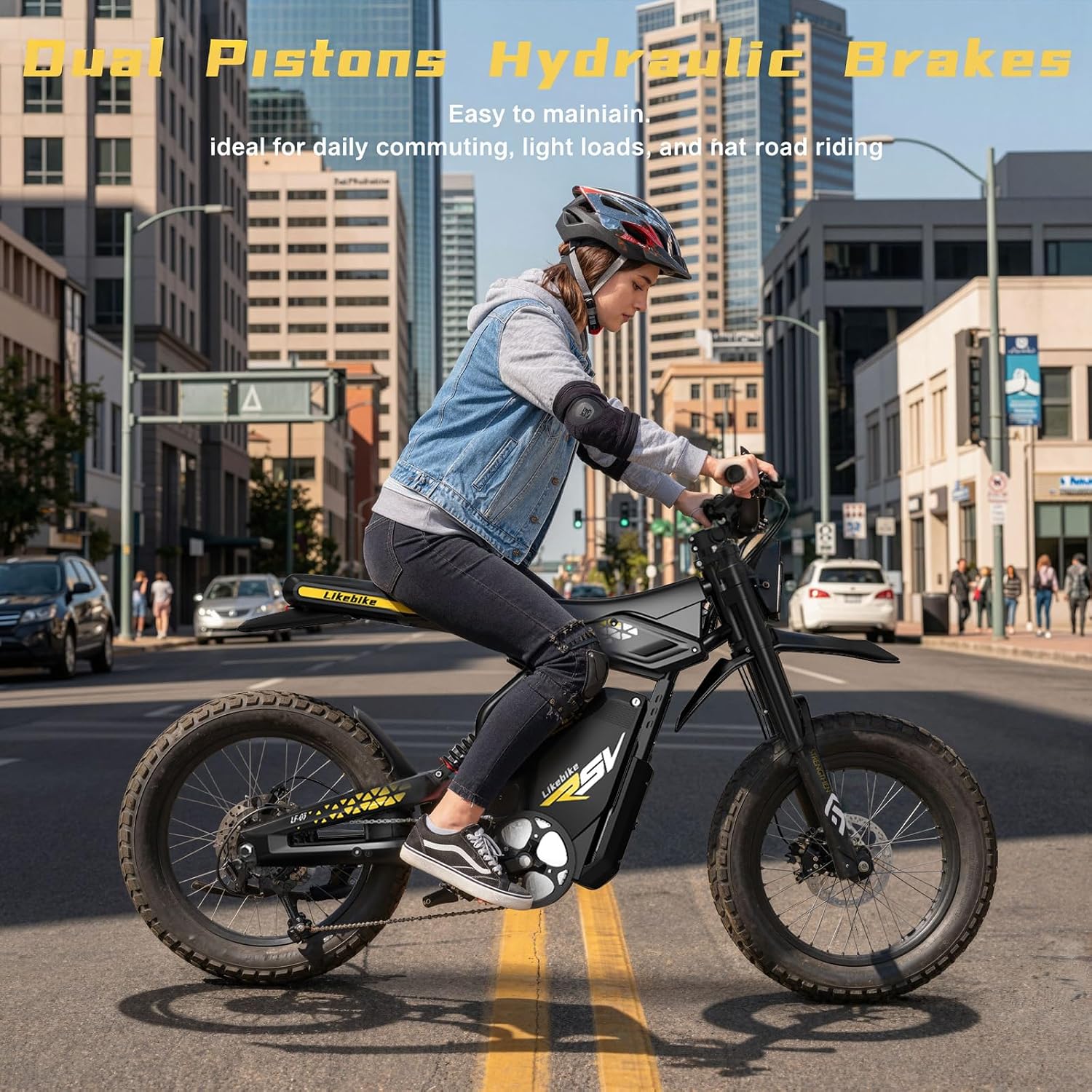 20" Fat Tire Electric Dirt Bike for Adults with 2000W/3000W Motor, Full Suspension, Pedals & Off-Road Design