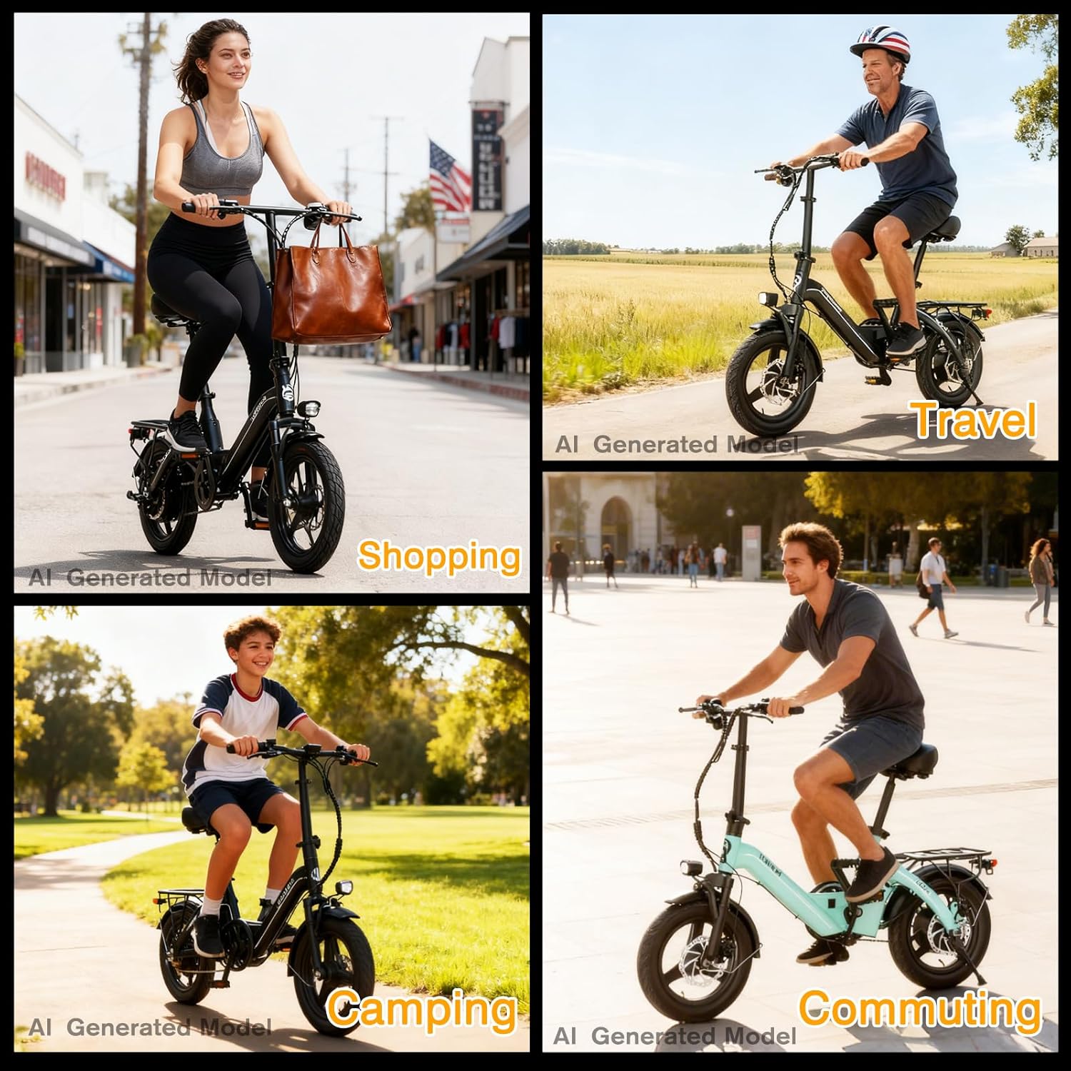 14" Foldable Electric Bike for Adults – Compact City Commuter E-Bike with Lightweight Portable Design