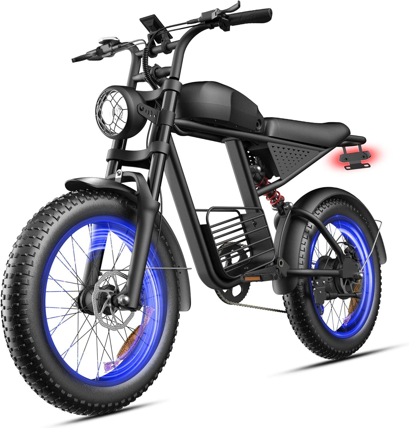 Adult Electric Fat Tire Bike, Up to 37 MPH, Long-Range All-Terrain E-Bike, 20" Off-Road Tires, Mountain, Snow & Sand Ready