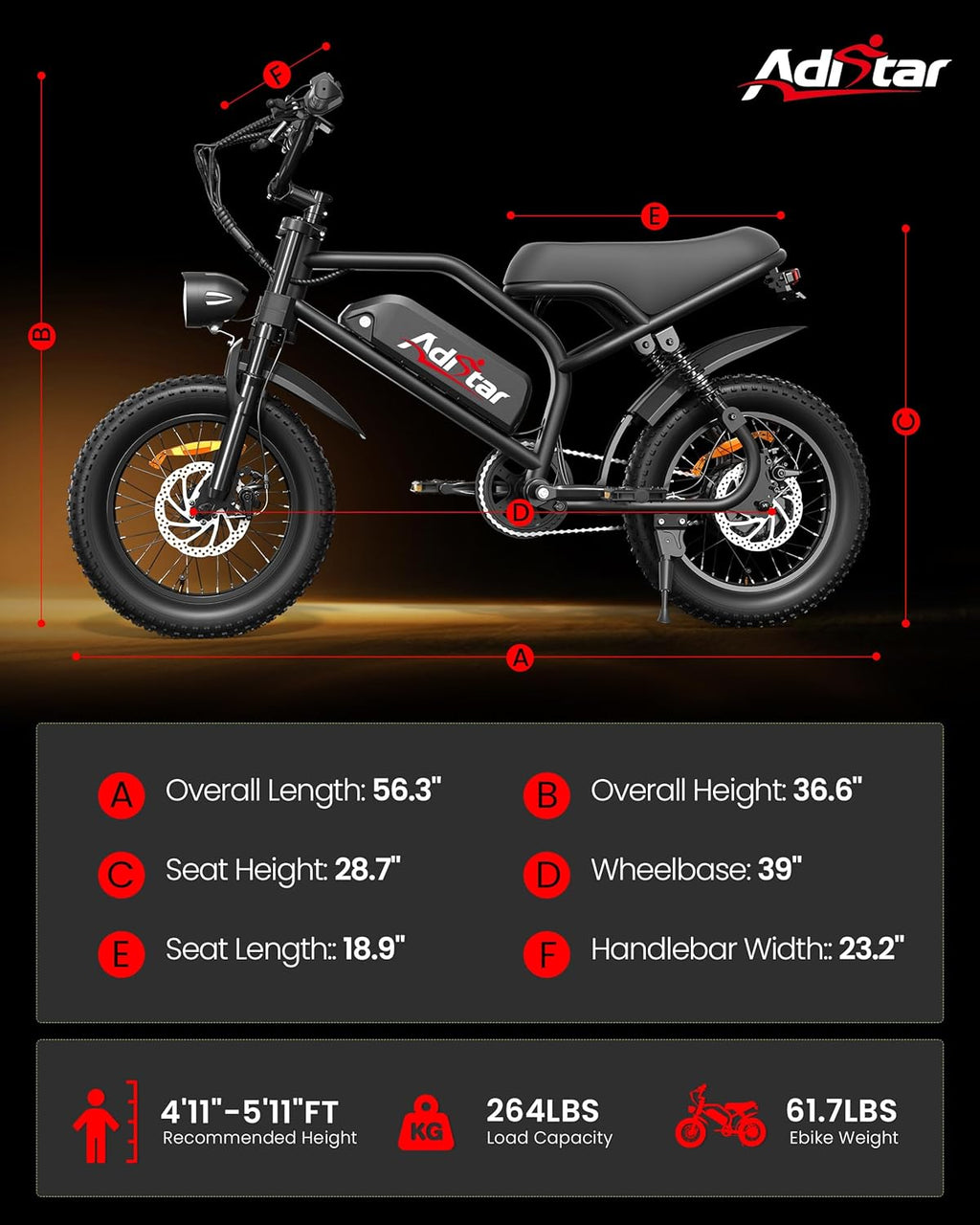 16-Inch Fat Tire Electric Bike for Adults, Full Suspension All-Terrain E-Bike, Long-Range Commuter & Outdoor Electric Bicycle