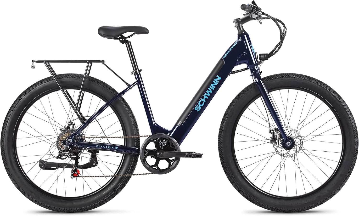 27-Inch Electric Hybrid Bike for Adults with Hub Motor – Blue