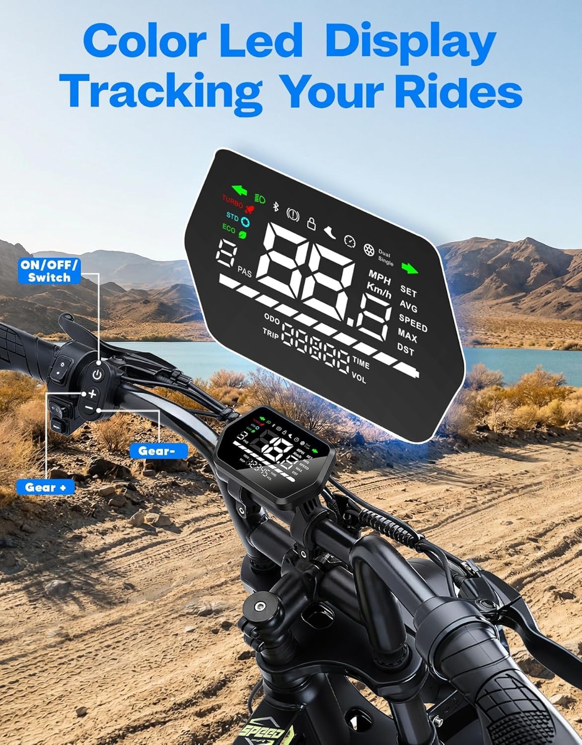 1000W Electric Bike for Adults – 16" Fat Tire Full Suspension E-Bike, 28 MPH Top Speed, Up to 50 Miles Range