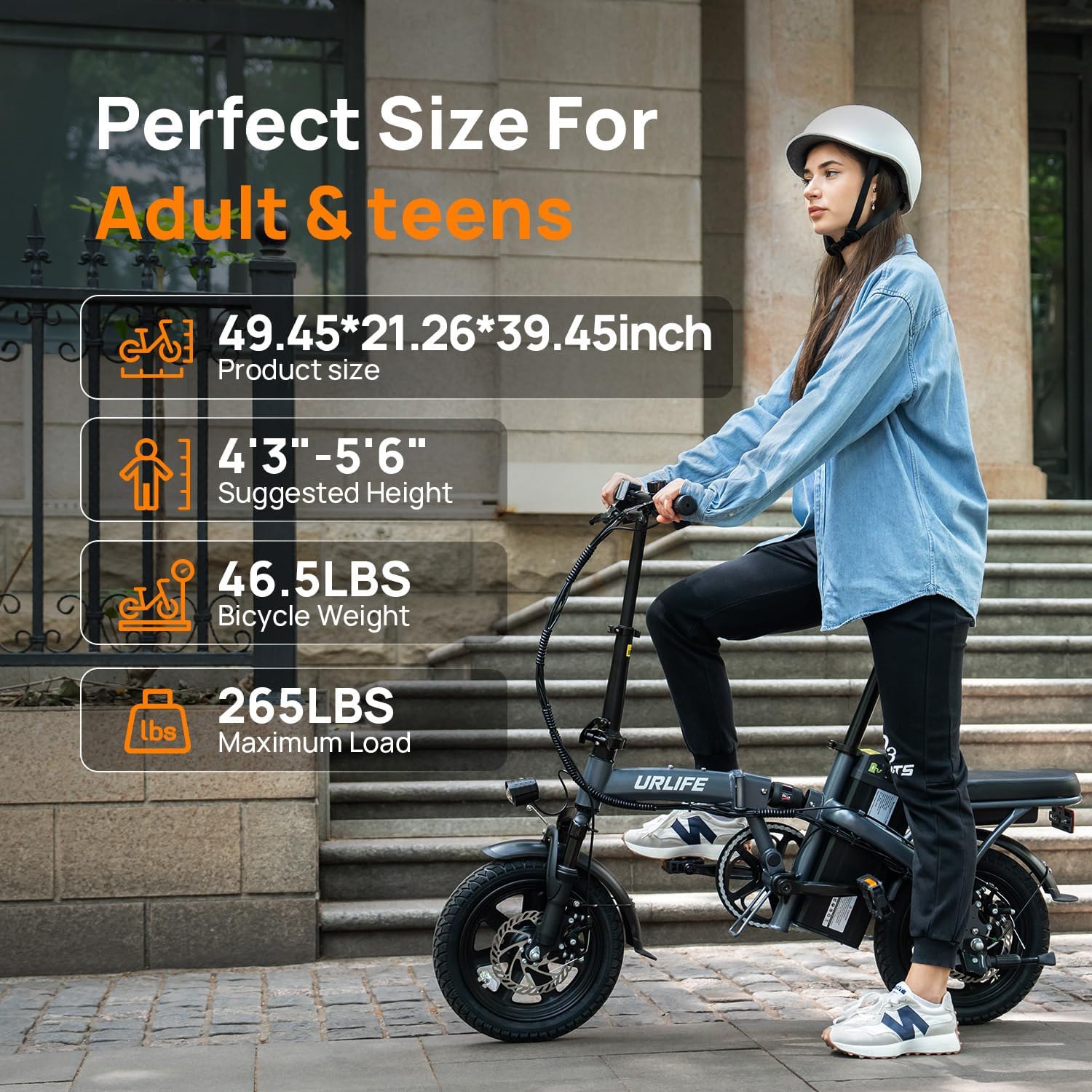 14-Inch Folding Electric Bike for Adults & Teens – Portable Commuter E-Bike with 500W Peak Motor, Up to 20 MPH & 20–40 Mile Range