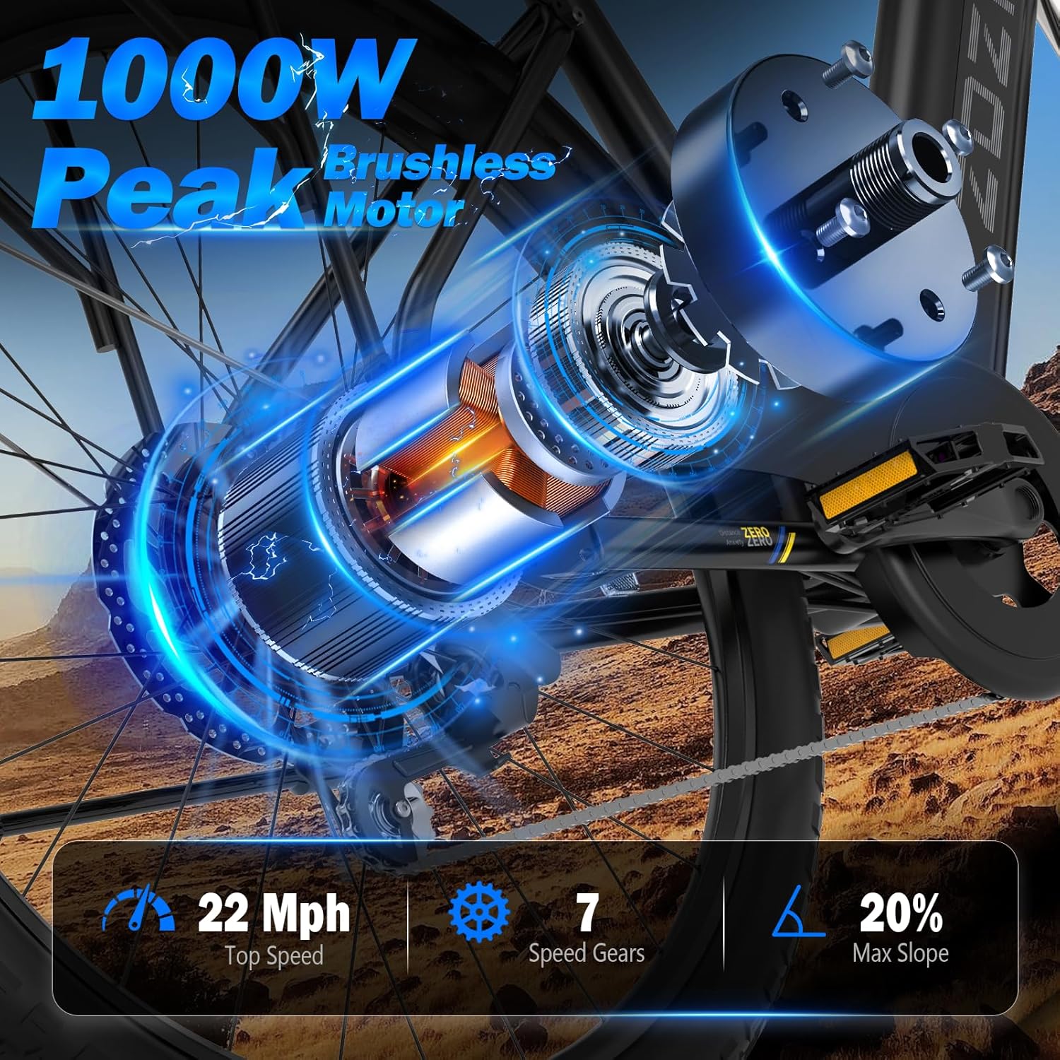 Electric Commuter Bike for Adults, 26-Inch Step-Through E-Bike, Long-Range Electric Bicycle with Adjustable Stem, Multi-Speed Gearing & Front Suspension
