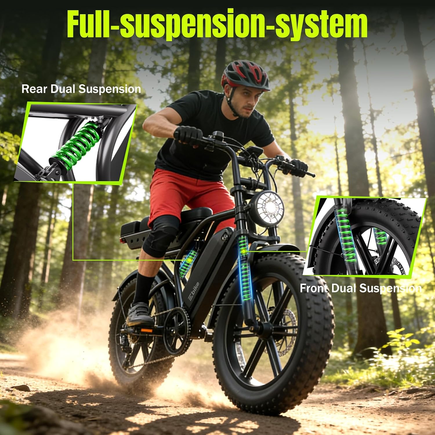 20" Fat Tire All-Terrain Electric Bike for Adults – 1500W Peak Power, Long-Range Off-Road E-Bike