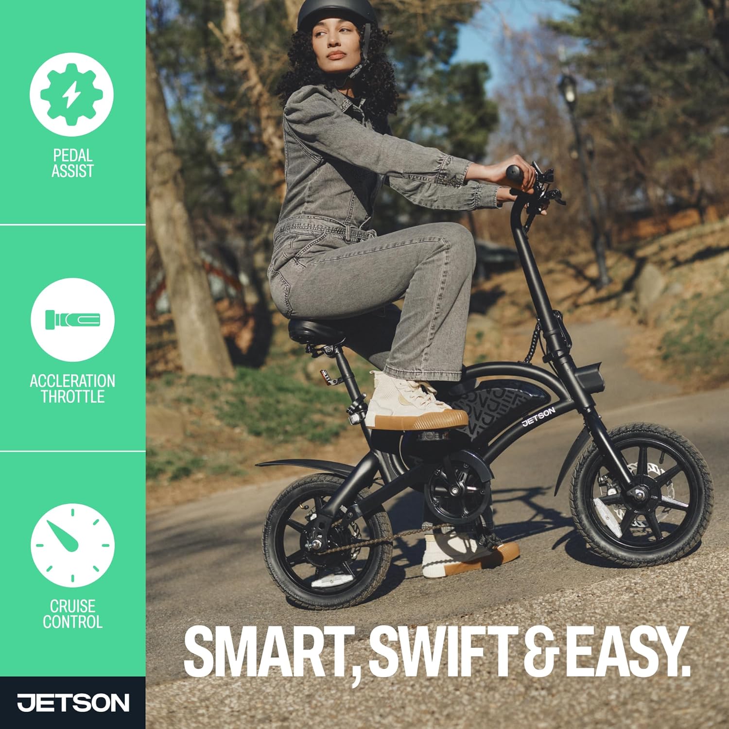 Foldable Electric Bike with Foot Pegs, Twist Throttle & Cruise Control – Up to 15.5 MPH, 15-Mile Range