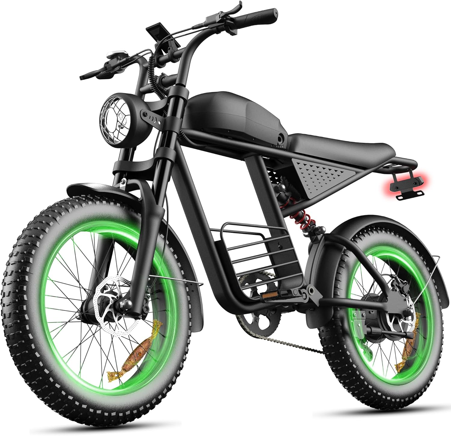 20-Inch Fat Tire Electric Bike for Adults, Long-Range All-Terrain E-Bike, Motorcycle-Style Design, USA Stock