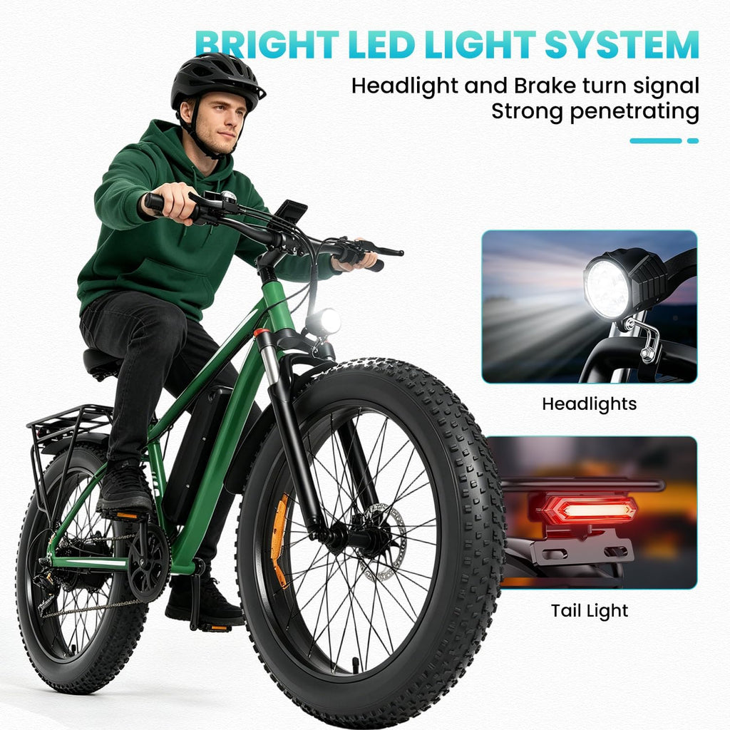26-Inch Fat Tire Electric Bike for Adults, All-Terrain E-Bike with Long-Range Design and Comfortable Riding Experience