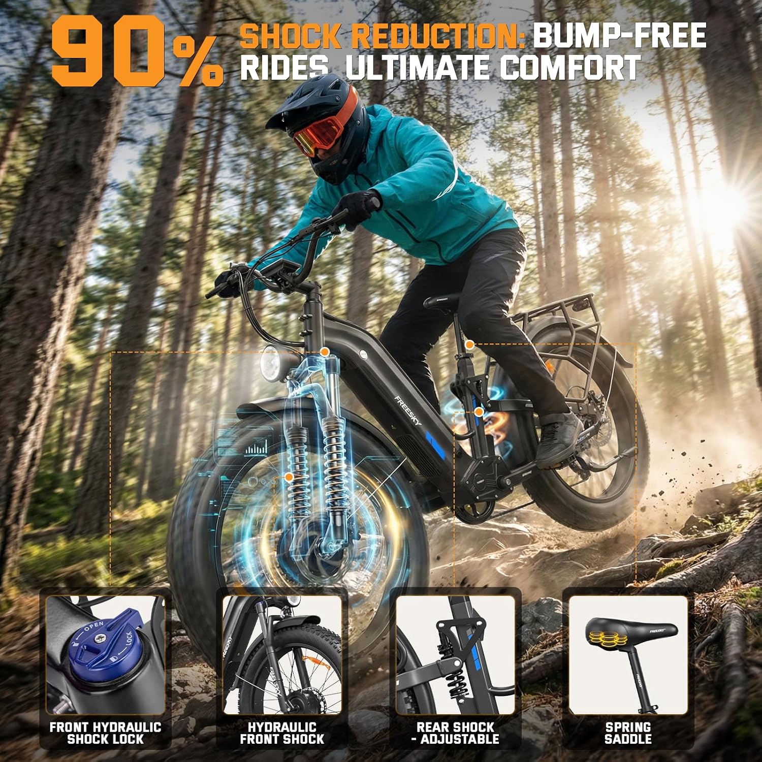 Dual Motor Electric Mountain Bike for Adults, 3500W Peak Power, Full Suspension, 26" Fat Tire Long-Range E-Bike