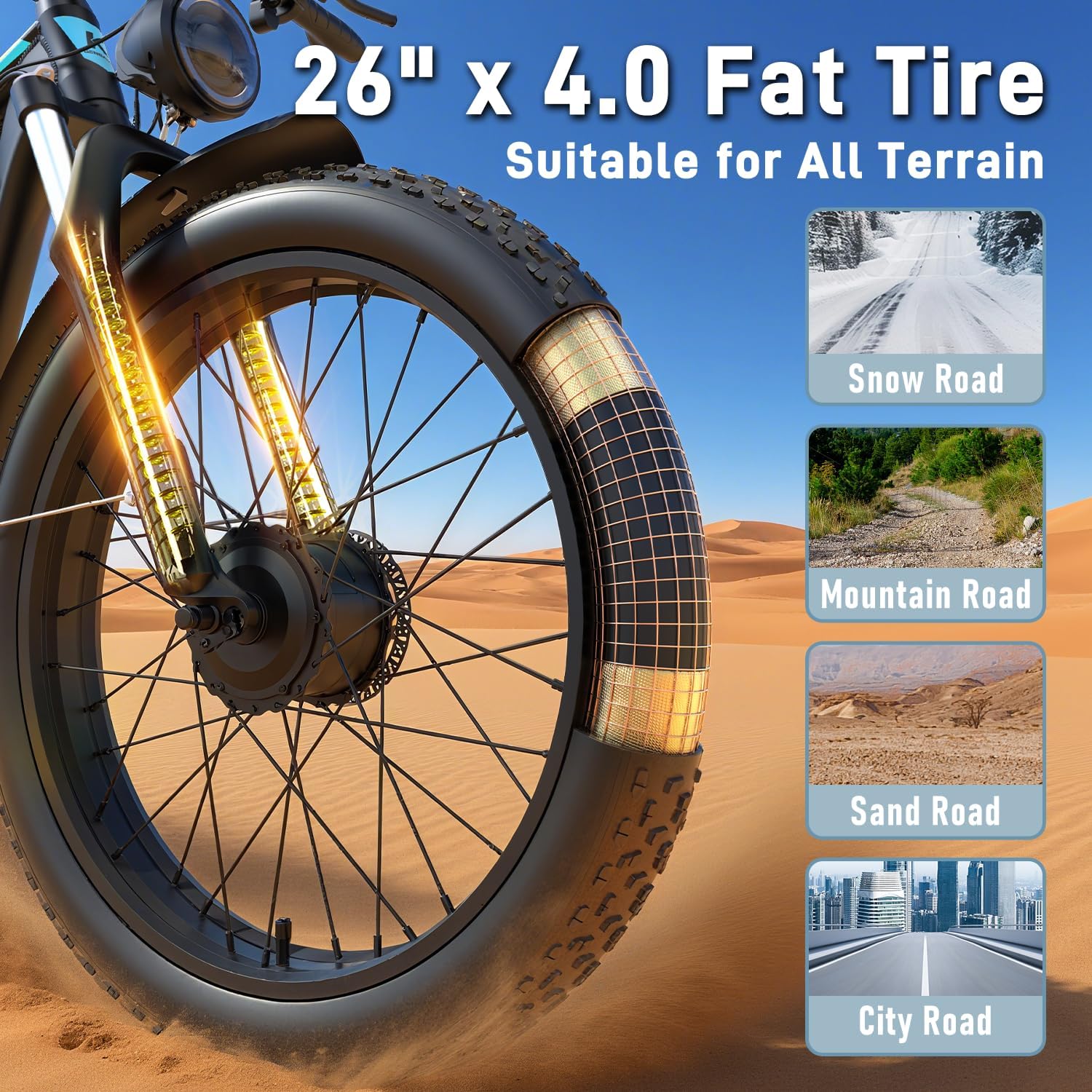 Electric Fat Tire Bike for Adults, 2500W Peak Motor, Up to 45 MPH, 21-Speed E-Bike with Hydraulic Disc Brakes & Long-Range Performance