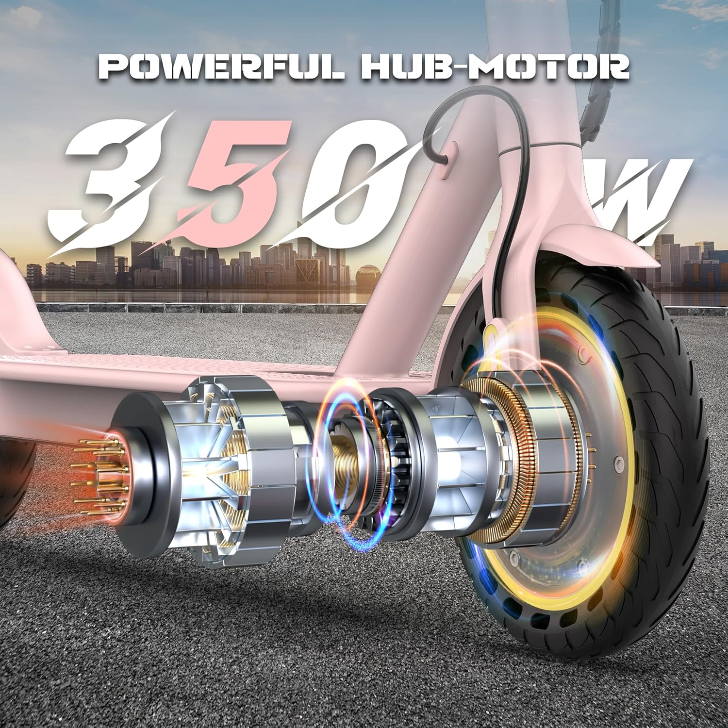 Electric Scooter, 500W/350W/800W/1000W Motor & 10"/8.5" Solid Tires, Up to 22/19 MPH & 28/25/15 Miles Range