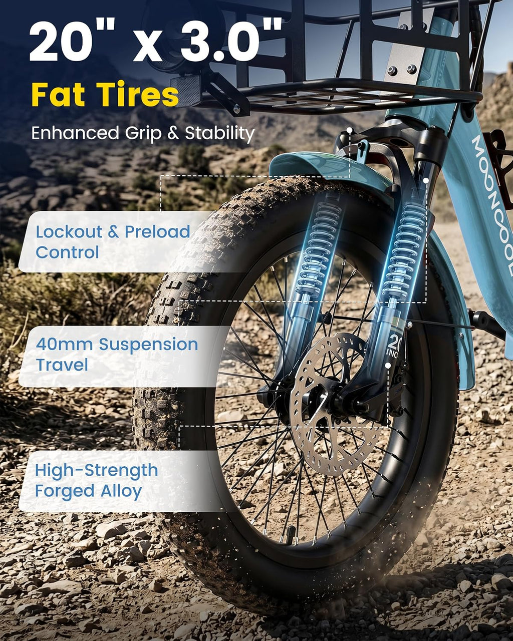 Folding Electric Tricycle for Adults with 500W/750W Motor, 20" x 3.0" Fat Tires, Step-Through Aluminum Frame, Reverse Function & 3-Wheel Design