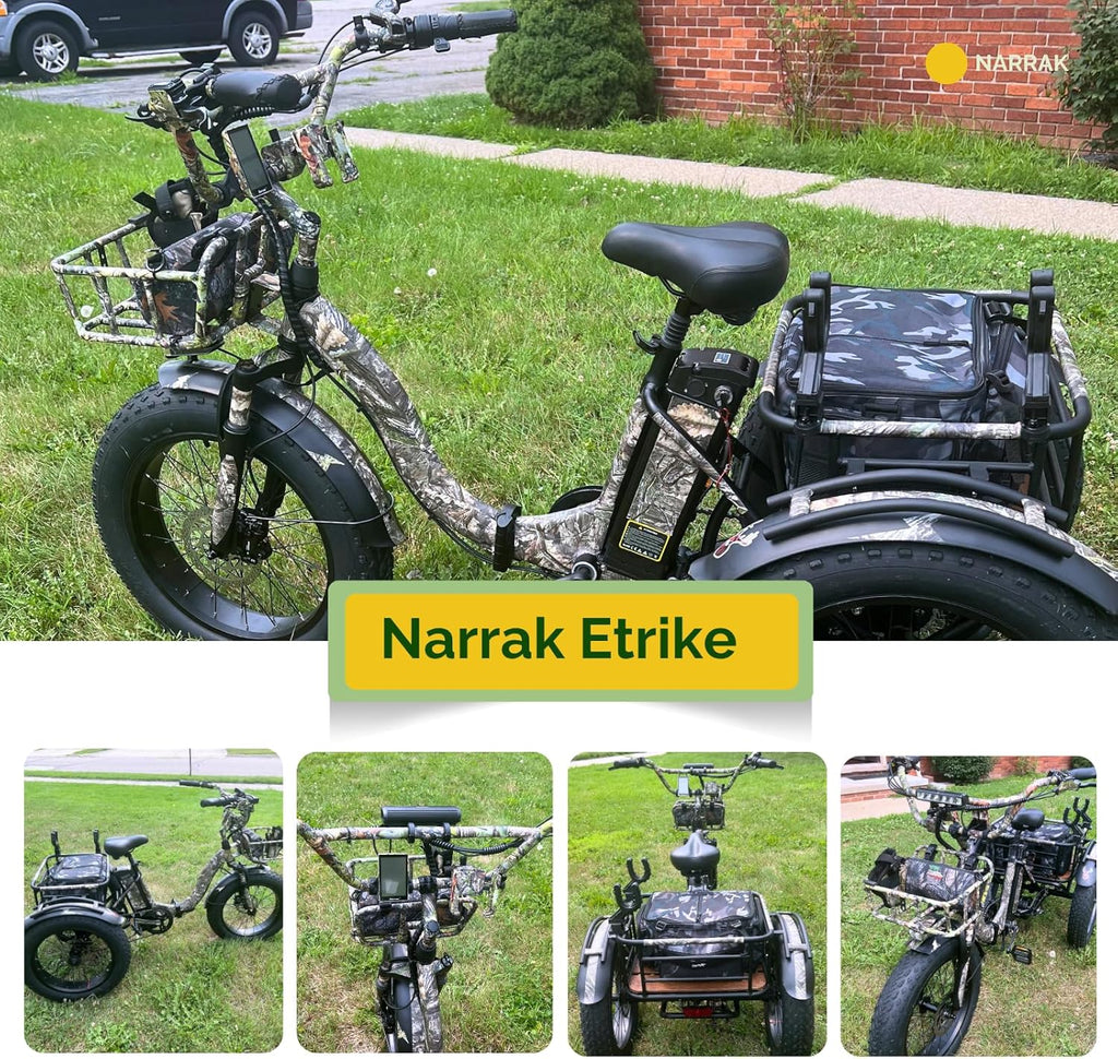 1350W Peak Folding Electric Tricycle for Adults – Fat Tire 3-Wheel E-Trike with Large Rear Basket & Removable Battery