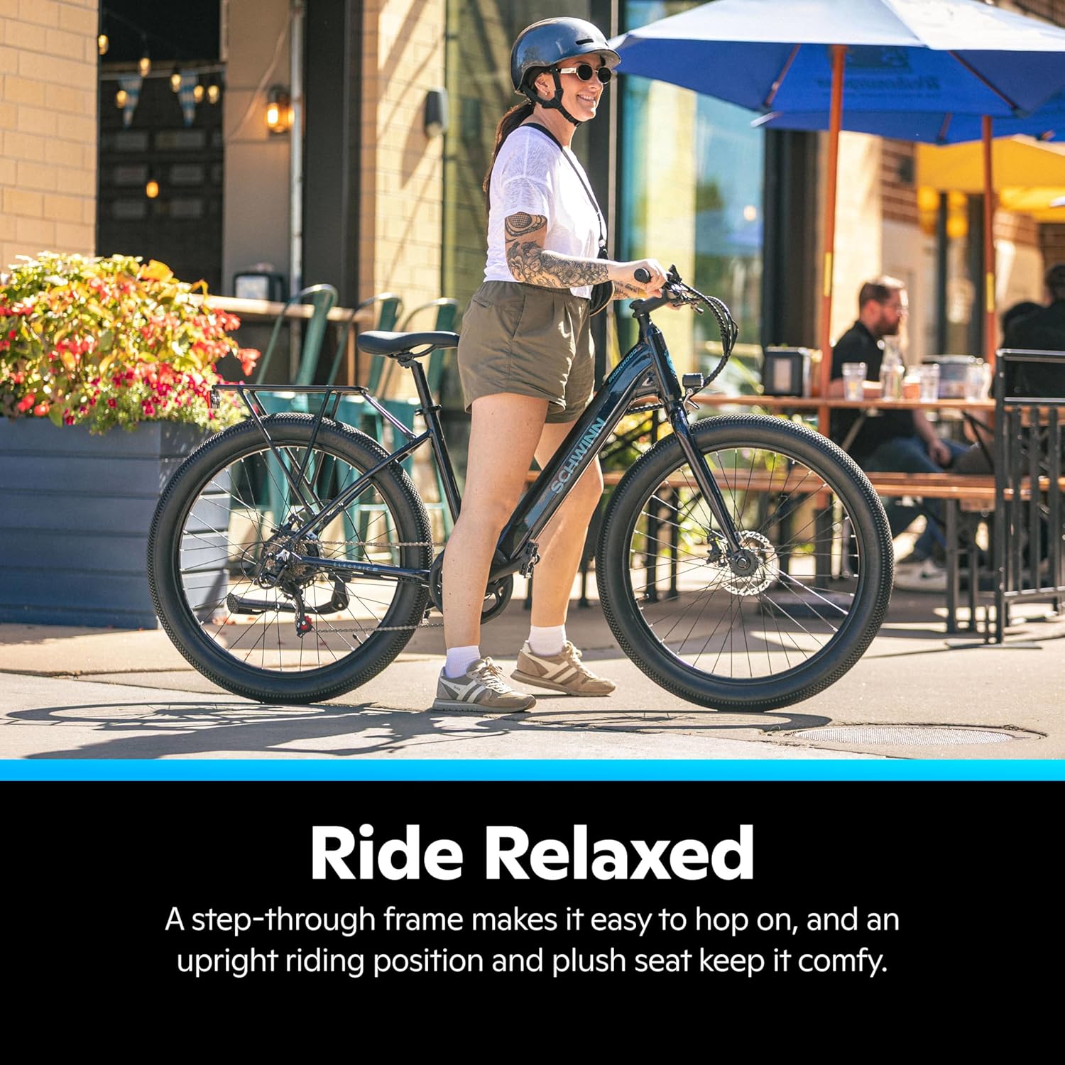 27-Inch Electric Hybrid Bike for Adults with Hub Motor – Blue