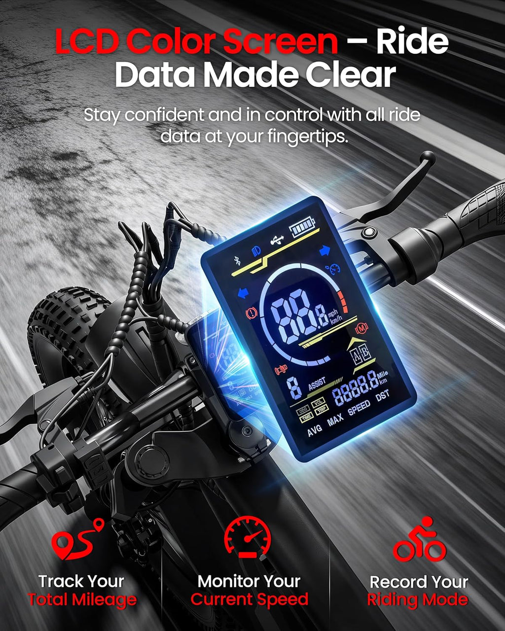 16-Inch Fat Tire Electric Bike for Adults, Full Suspension All-Terrain E-Bike, Long-Range Commuter & Outdoor Electric Bicycle