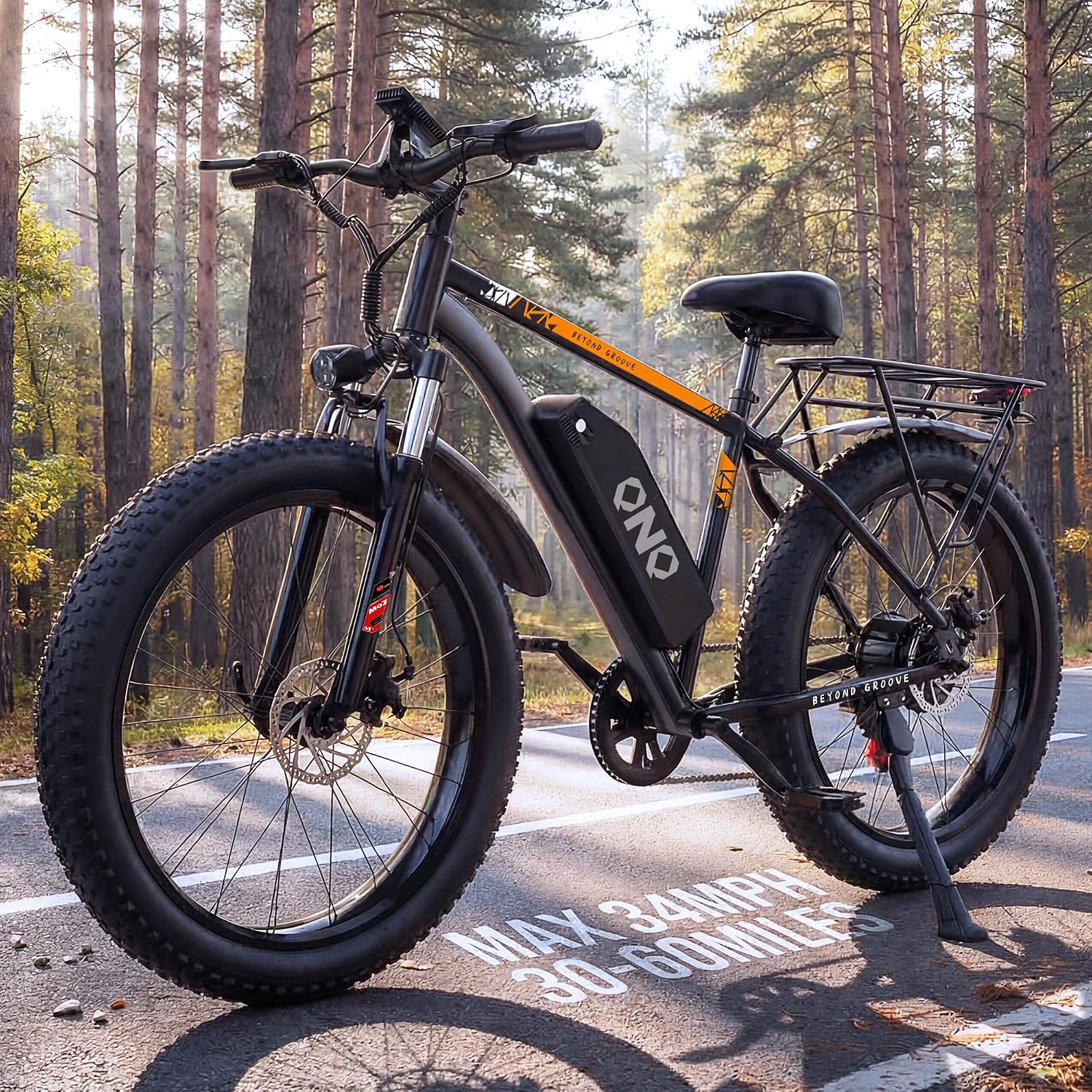 2000W Peak Electric Mountain Bike for Adults – 26" Fat Tire E-Bike, 34 MPH Top Speed, Up to 60 Miles Range