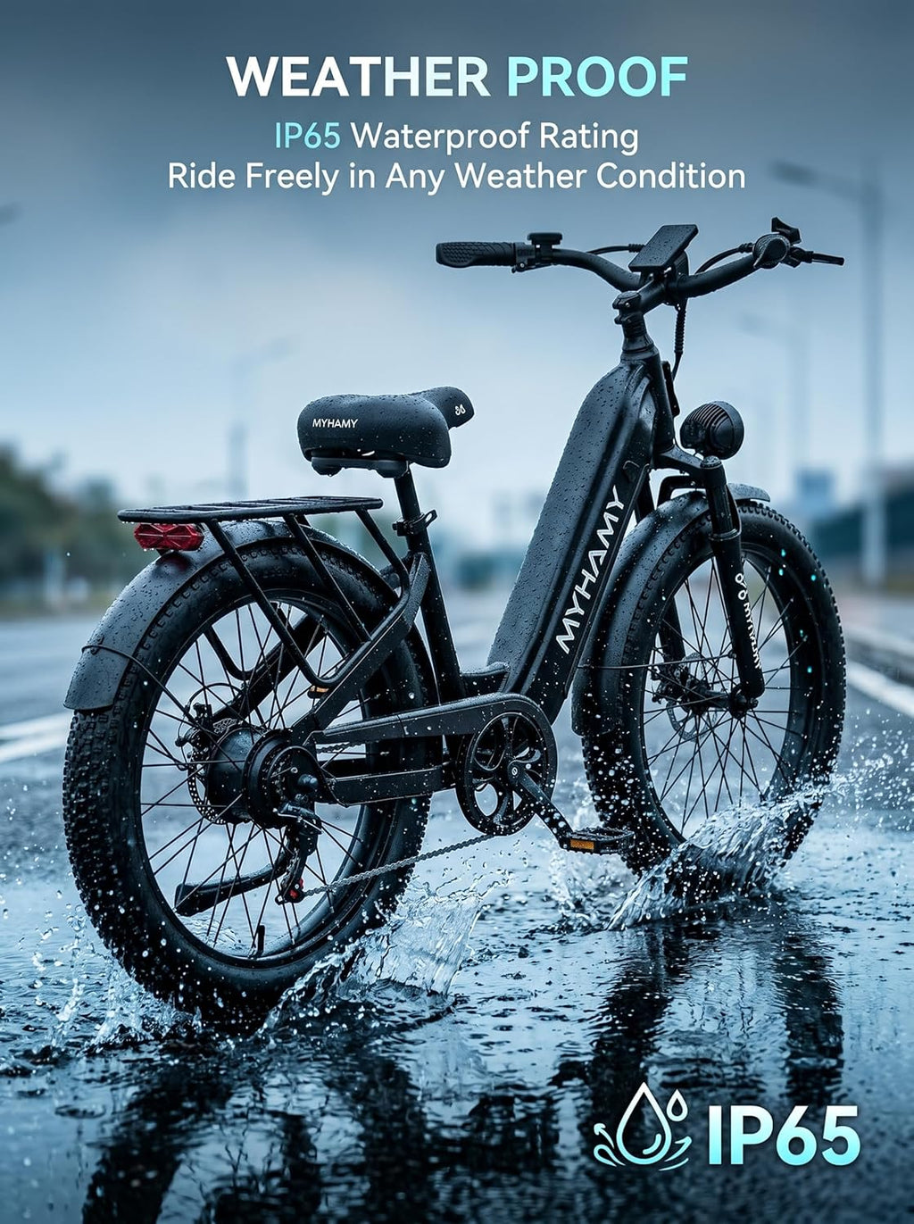 24-Inch Fat Tire Electric Bike for Adults, Step-Through All-Terrain E-Bike with Full Suspension, Long-Range Commuter Bicycle