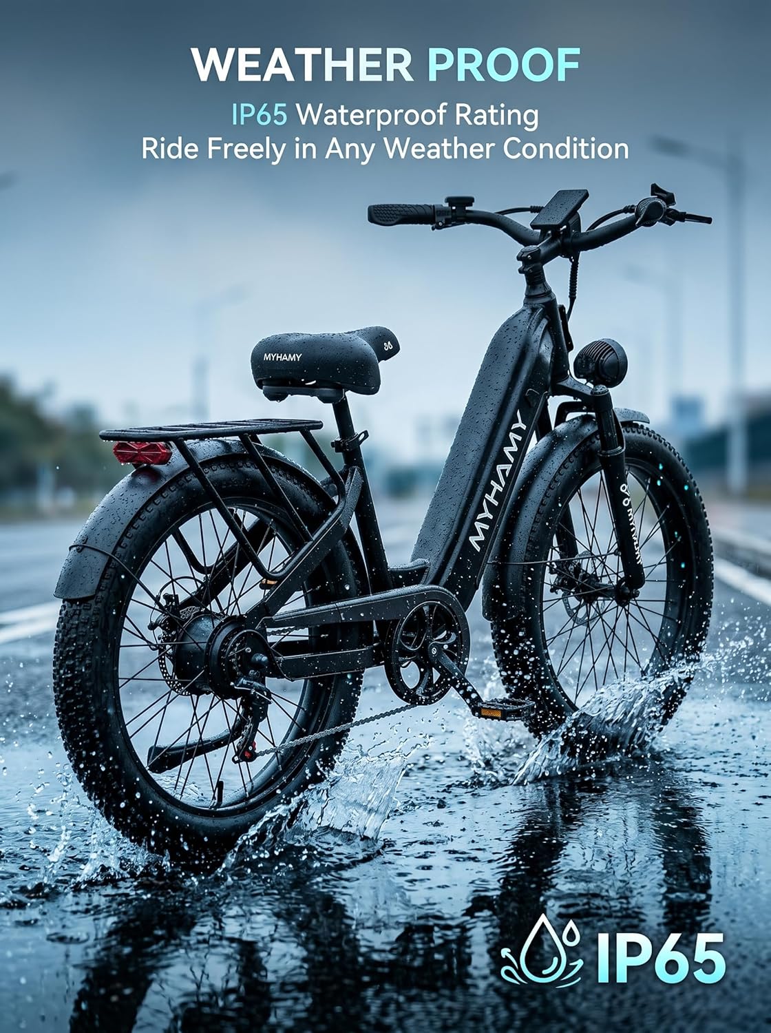 24-Inch Fat Tire Electric Bike for Adults, Step-Through All-Terrain E-Bike with Full Suspension, Long-Range Commuter Bicycle